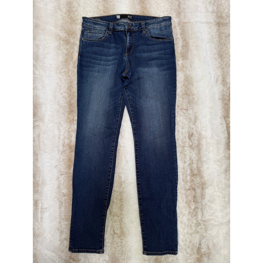 Kut from the Kloth Toothpick Skinny Jeans Womens 10 Blue Excellent Stretch Denim